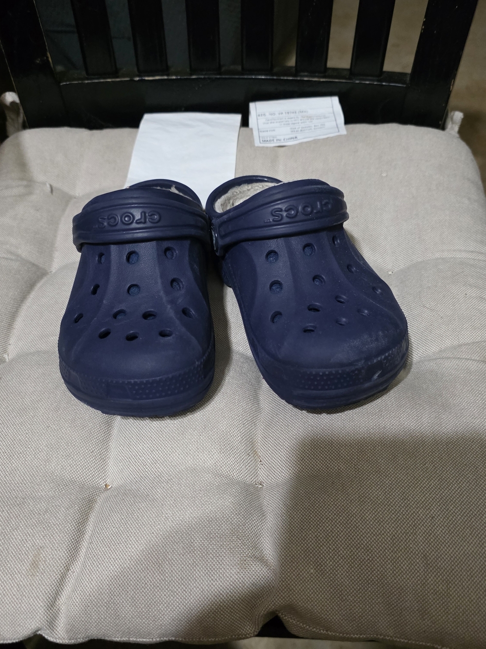 CROCS Kids Navy Slip-On Sandals Used Size 10
